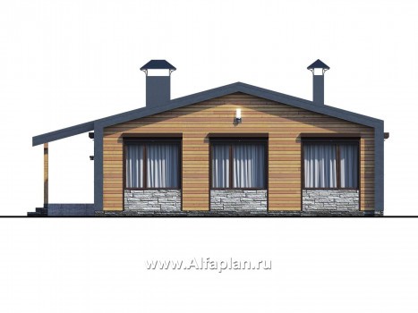Проекты домов Альфаплан - «Лямбда» - просторный дом в современном стиле. Увеличены спальни - превью фасада №4