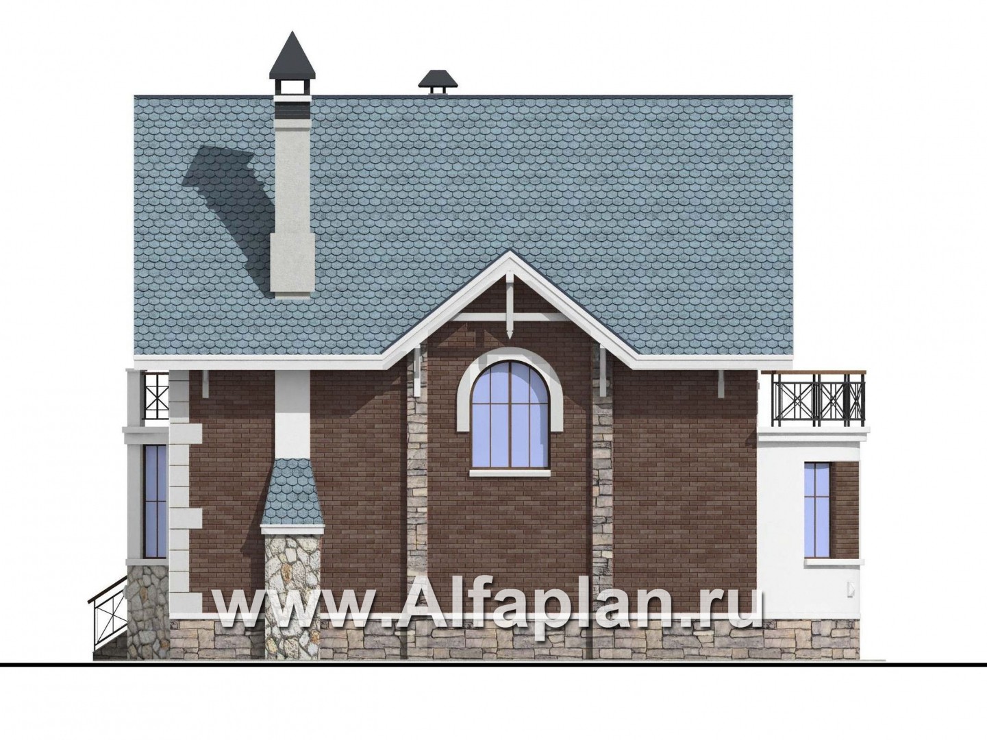 Проекты домов Альфаплан - «Стелла»- компактный дом для маленького участка - изображение фасада №2
