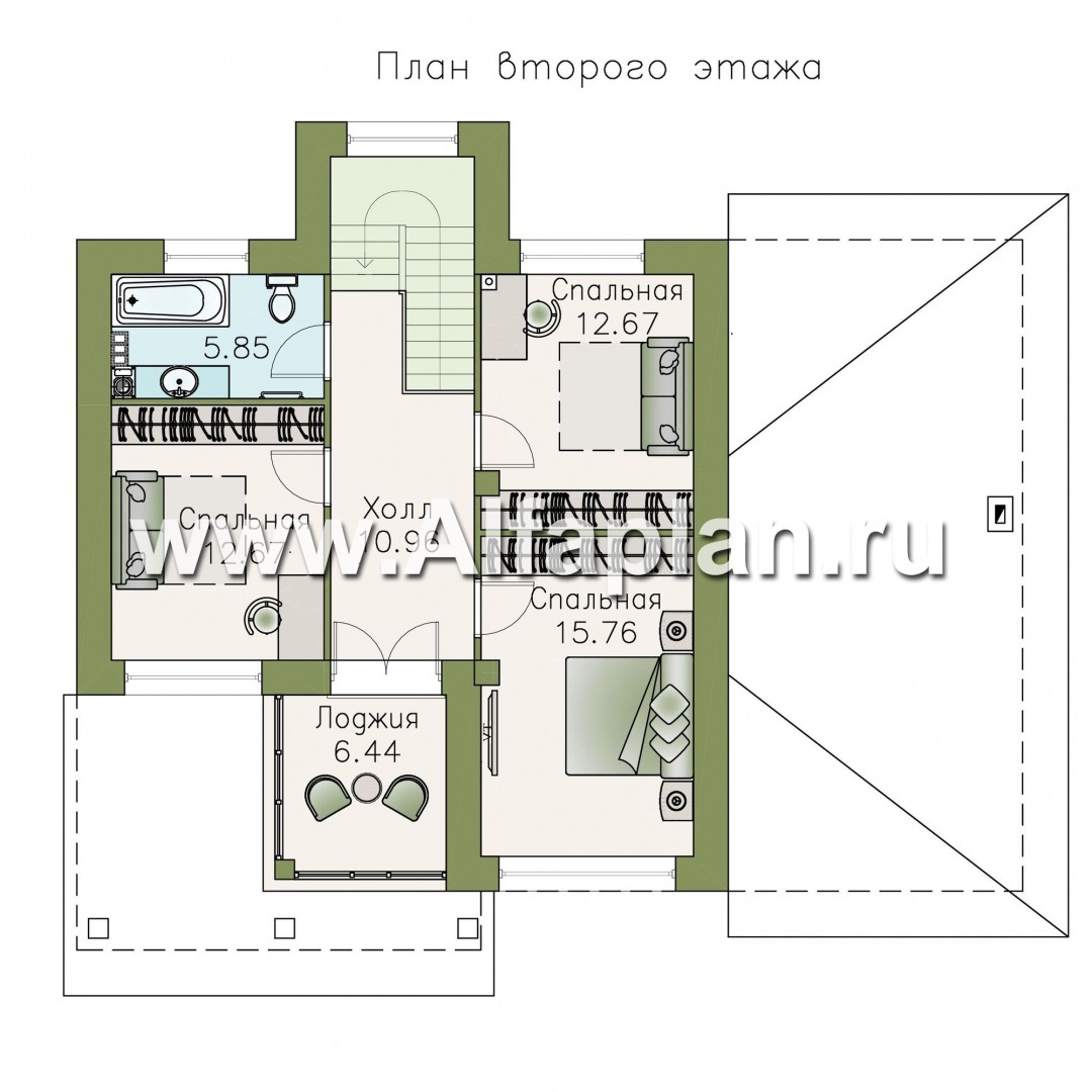 Проекты домов Альфаплан - "Одер" - стильный двухэтажный коттедж из газобетона - план проекта №3