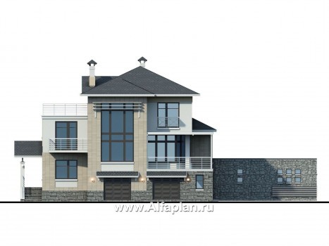 Проекты домов Альфаплан - 77A-S+287B-S - превью фасада №1