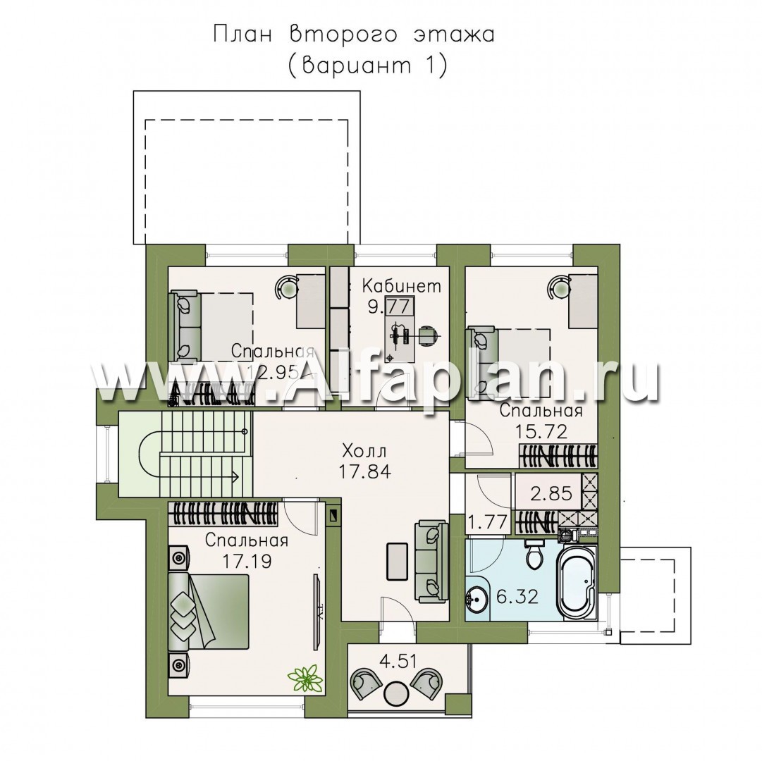 Проекты домов Альфаплан - «Страйк» - современный дом с открытой планировкой - изображение плана проекта №2