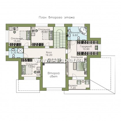 Проекты домов Альфаплан - «Арно» - классический особняк с двусветной столовой - превью плана проекта №4