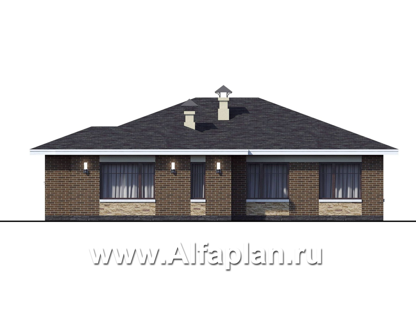 Проекты домов Альфаплан - «Вуокса» - стильный коттедж с комфортной планировкой - изображение фасада №4