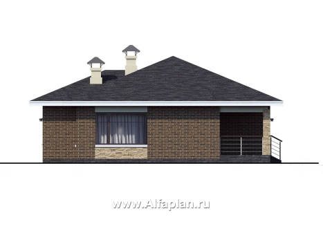 Проекты домов Альфаплан - «Вуокса» - стильный коттедж с комфортной планировкой - превью фасада №3