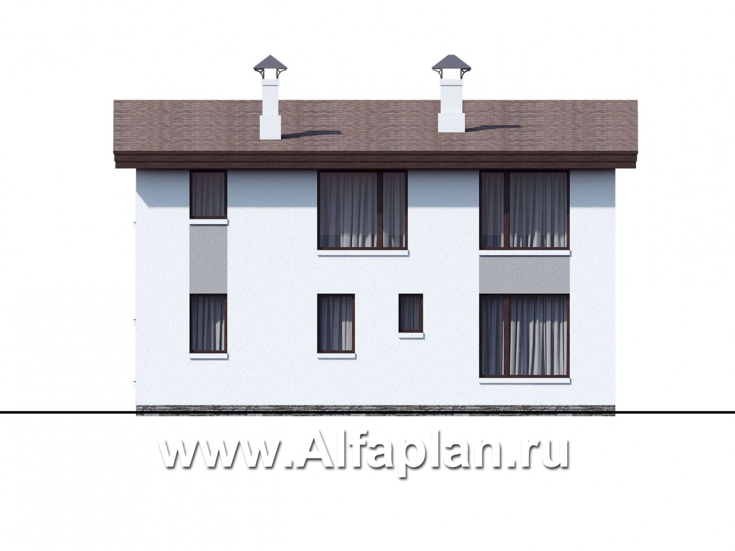 Проекты домов Альфаплан - «Сезанн» - современный стильный коттедж с односкатной кровлей - изображение фасада №4