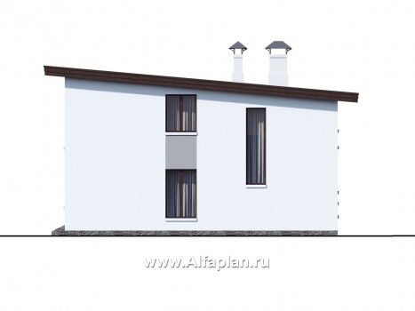 Проекты домов Альфаплан - «Сезанн» - современный стильный коттедж с односкатной кровлей - превью фасада №2