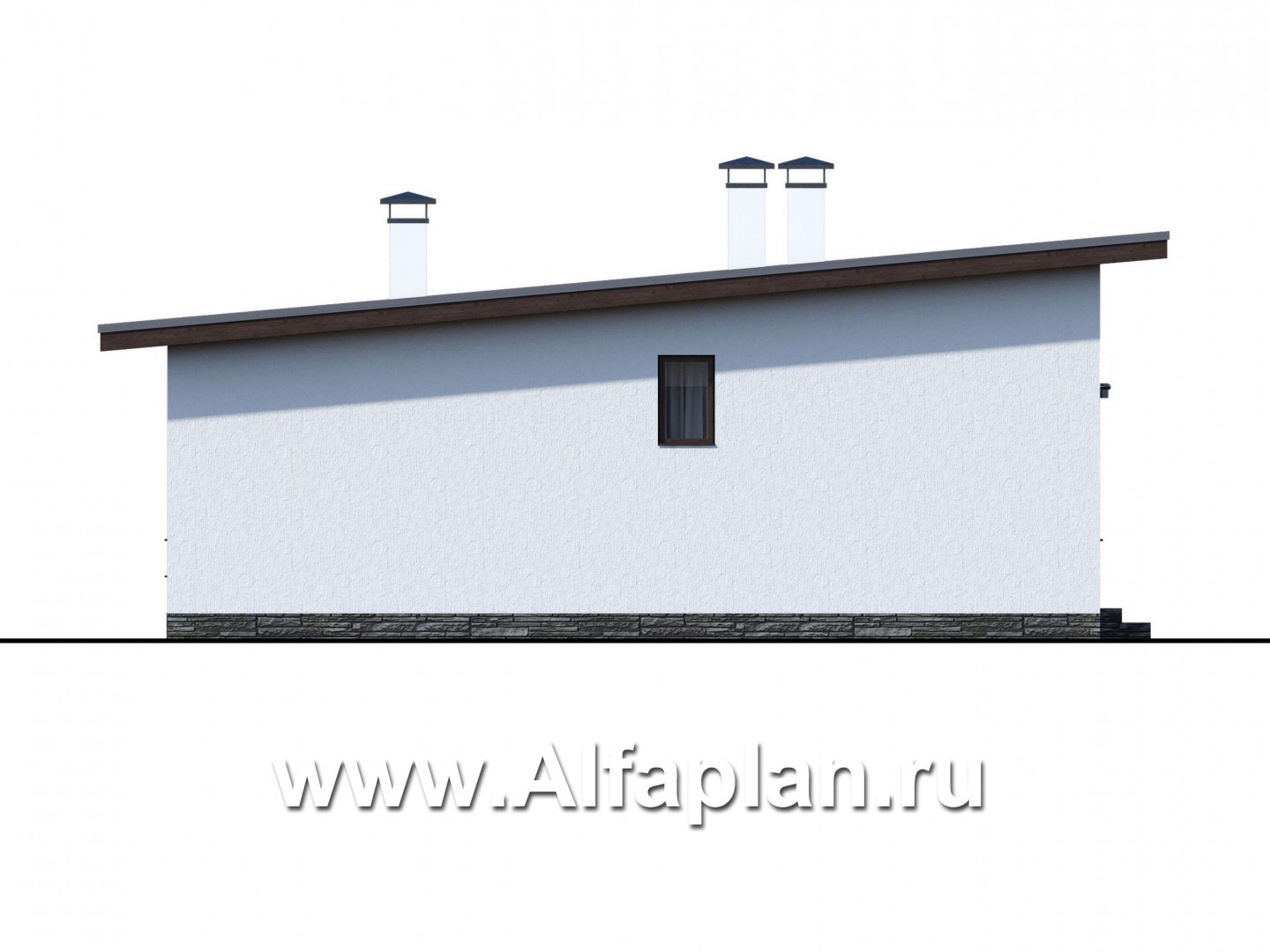 Проекты домов Альфаплан - «Бета» - проект одноэтажного каркасного дома с террасой, в скандинавском стиле - изображение фасада №3