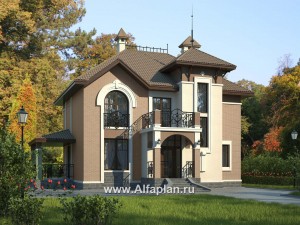 Превью проекта ««Разумовский» - проект двухэтажного дома, с террасой, с балконом»