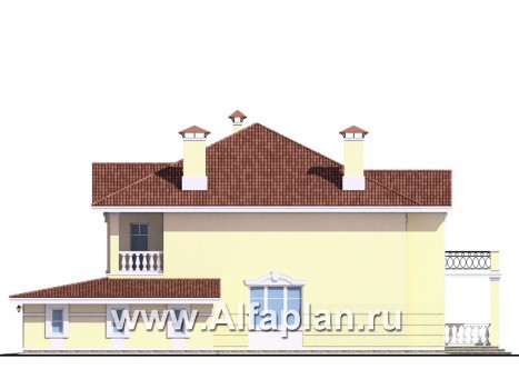 Проекты домов Альфаплан - «Елагин» - классический особняк с комфортной планировкой - превью фасада №2