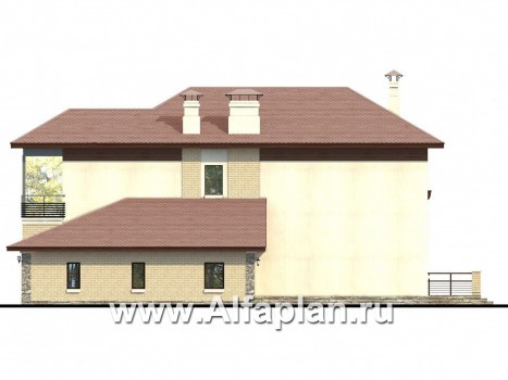 Проекты домов Альфаплан - «Рубин» - современный дом c оригинальной гостиной - превью фасада №2