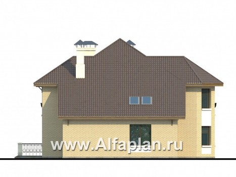 Проекты домов Альфаплан - «Последний герой» - особняк с двусветной гостиной - превью фасада №3