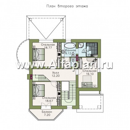 Проекты домов Альфаплан - «Золотая середина» - коттедж с жилой мансардой - превью плана проекта №2