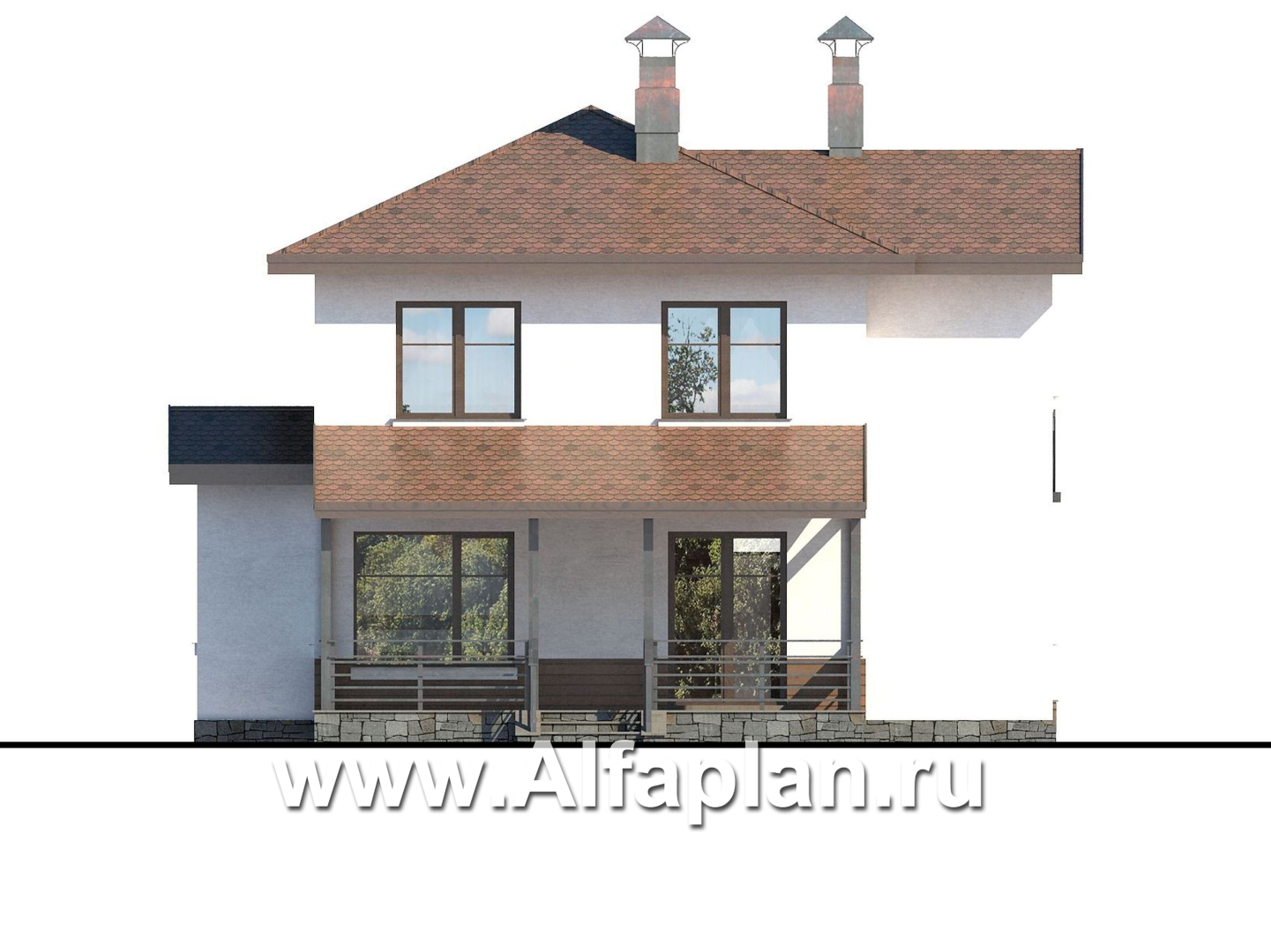 Проекты домов Альфаплан - «Тренд» - современный загородный дом - изображение фасада №4