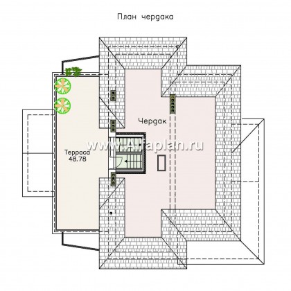 Проекты домов Альфаплан - «Три  семерки»- современный особняк с большими окнами - превью плана проекта №5