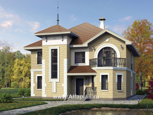 Проекты домов Альфаплан - «Феникс» - Двухэтажный коттедж с компактным планом - превью основного изображения