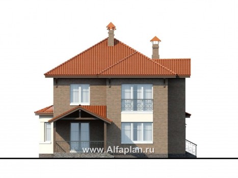 Проекты домов Альфаплан - «Митридат» -  коттедж в средиземноморском стиле - превью фасада №4