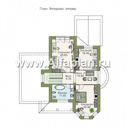 Проекты домов Альфаплан - «Митридат»- коттедж в средиземноморском стиле - превью плана проекта №2