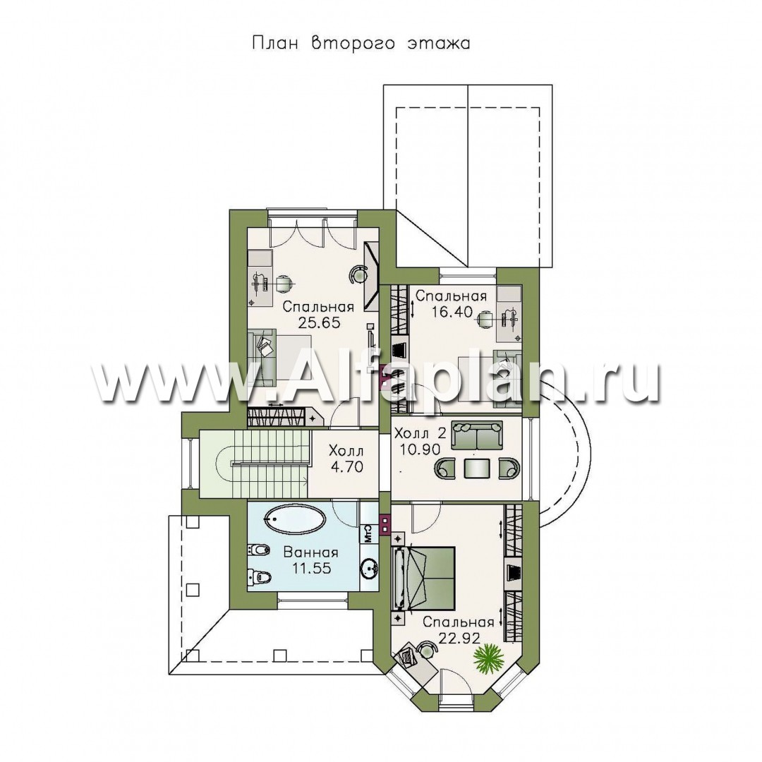 Проекты домов Альфаплан - «Эллада» - красивый и компактный особняк - изображение плана проекта №2