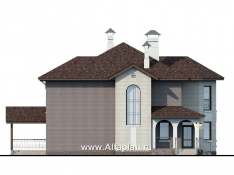 Проекты домов Альфаплан - «Эллада» - красивый и компактный особняк - превью фасада №3
