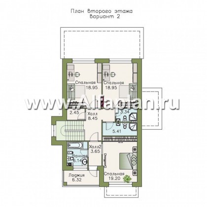 Проекты домов Альфаплан - «Новое время» - кирпичный коттедж для семьи с двумя детьми - превью плана проекта №3