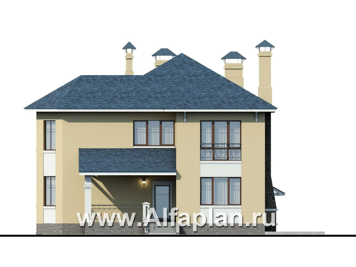 Проекты домов Альфаплан - «Модус Вивенди»- двухэтажный  дом с гаражом - изображение фасада №2