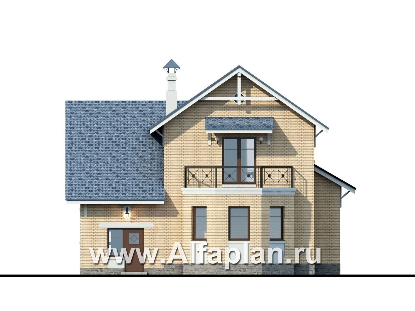 Проекты домов Альфаплан - «Дженни Врен» - удобный коттедж 154A - изображение фасада №4