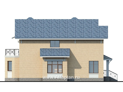 Проекты домов Альфаплан - «Дженни Врен» - удобный коттедж 154A - превью фасада №3
