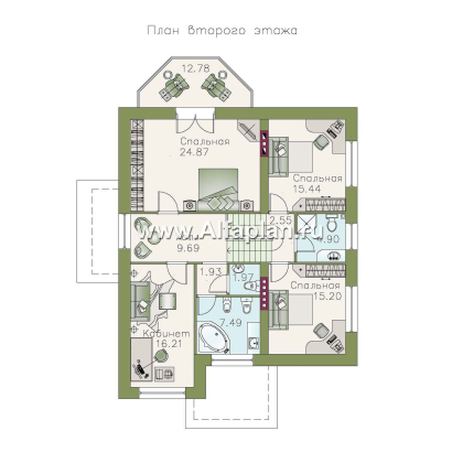Проекты домов Альфаплан - «Дженни Врен» - удобный коттедж 154A - превью плана проекта №2