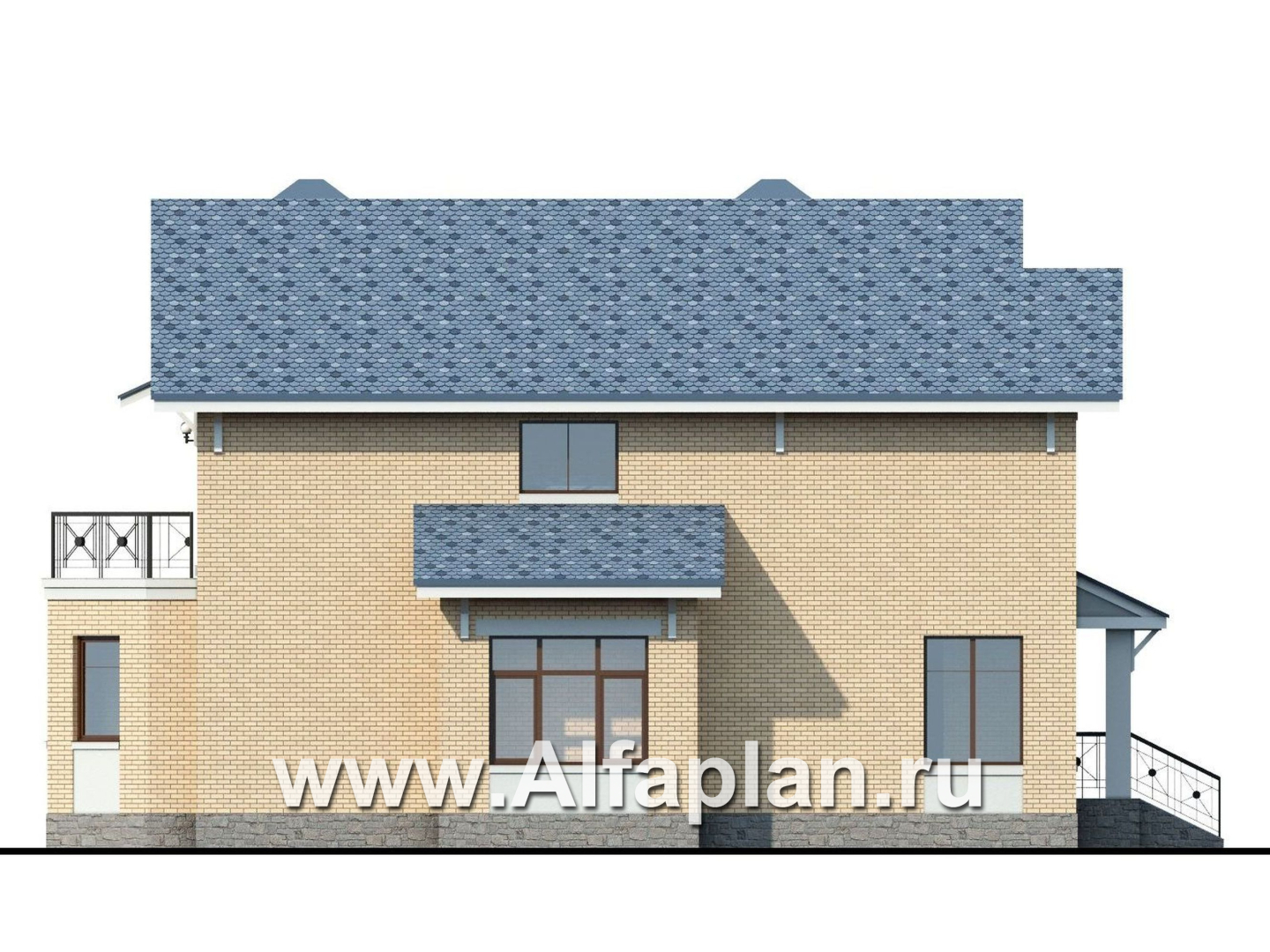 Проекты домов Альфаплан - «Дженни Врен» - комфортный загородный дом - изображение фасада №3