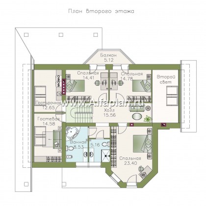 Проекты домов Альфаплан - «Эгоист» - прекрасный дом для жизни за городом - превью плана проекта №2