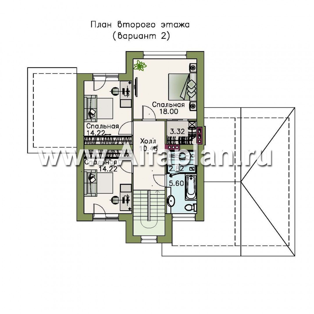 Проекты домов Альфаплан - «Скандинавия» - современный коттедж с удобной планировкой - изображение плана проекта №3