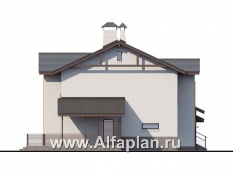 Проекты домов Альфаплан - «Скандинавия» - современный коттедж с удобной планировкой - превью фасада №3