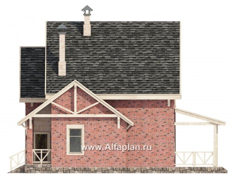 Проекты домов Альфаплан - «Новая пристань» - дом из газобетона для удобной загородной жизни - превью фасада №2