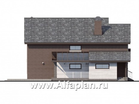 Проекты домов Альфаплан - «Эль-Ниньо» - современный дом с террасами - превью фасада №3