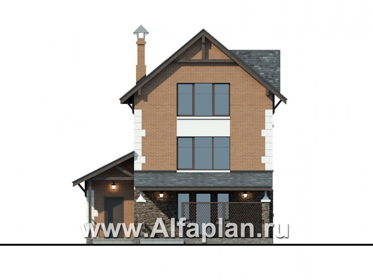 Проекты домов Альфаплан - Компактный и вместительный загородный дом - изображение фасада №4