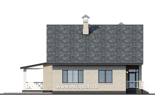 Проекты домов Альфаплан - «Грюневальд»-  рациональный план дома, двускатная крыша - превью фасада №3