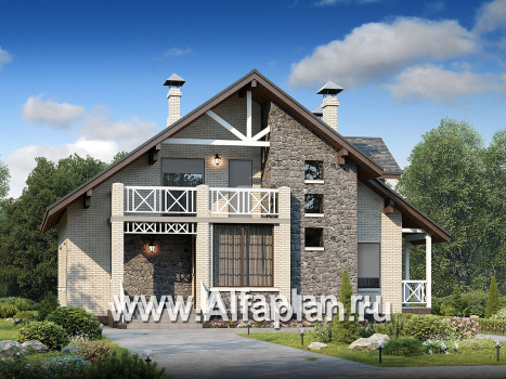 Проекты домов Альфаплан - «Грюневальд»-  рациональный план дома, двускатная крыша - превью дополнительного изображения №2