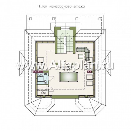 Проекты домов Альфаплан - «Рюрик» - солидный дом из газобетона для солидной семьи - превью плана проекта №3