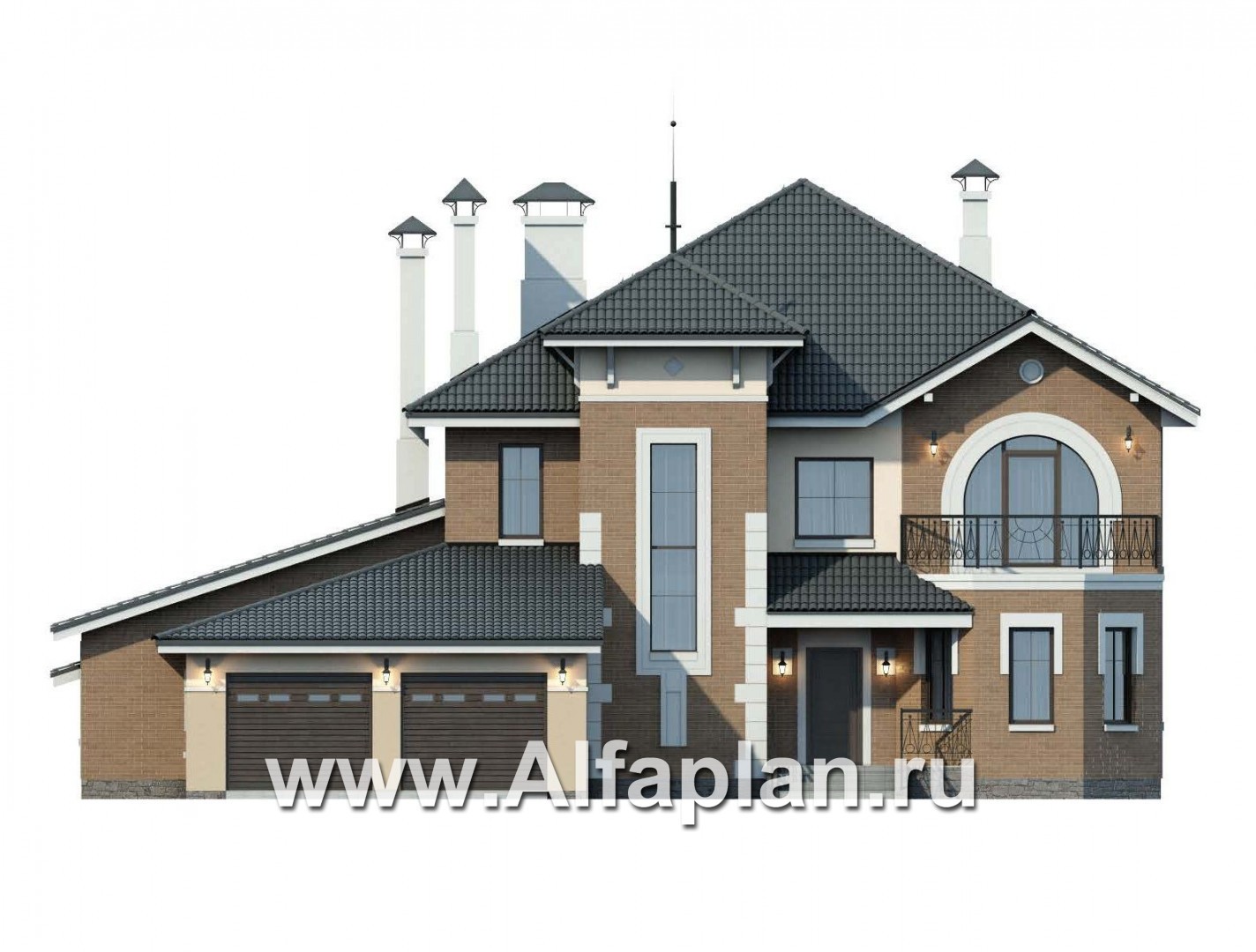 Проекты домов Альфаплан - 137B-S+288B-S - изображение фасада №1