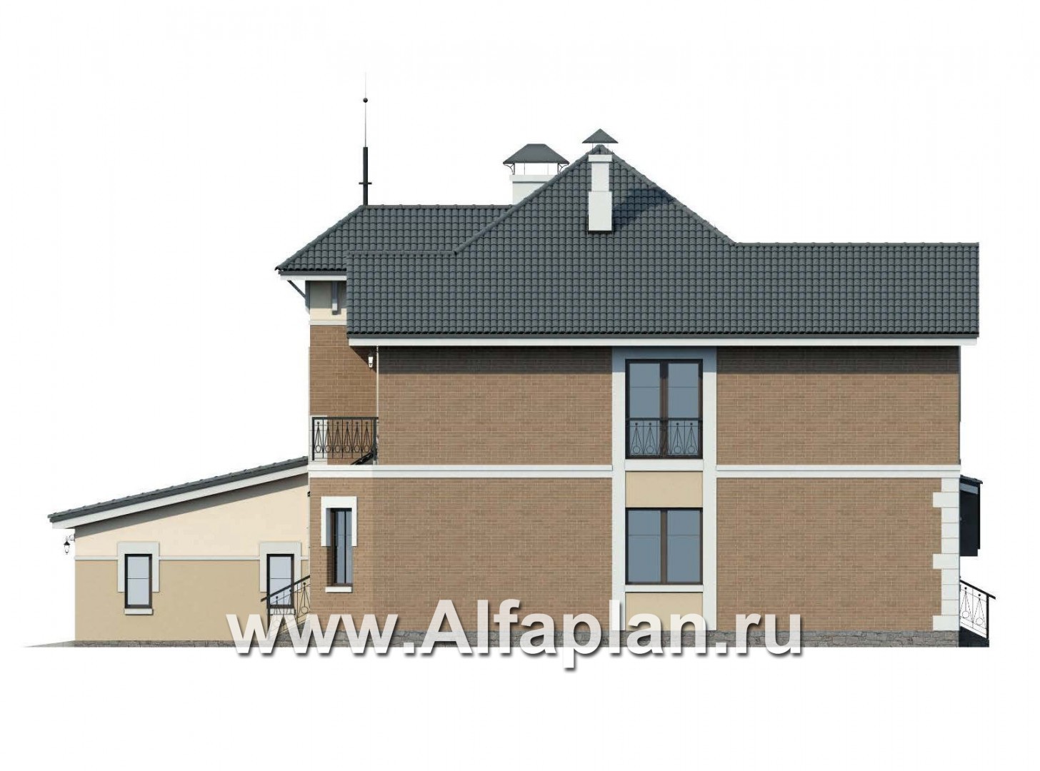 Проекты домов Альфаплан - 137B-S+288B-S - изображение фасада №2
