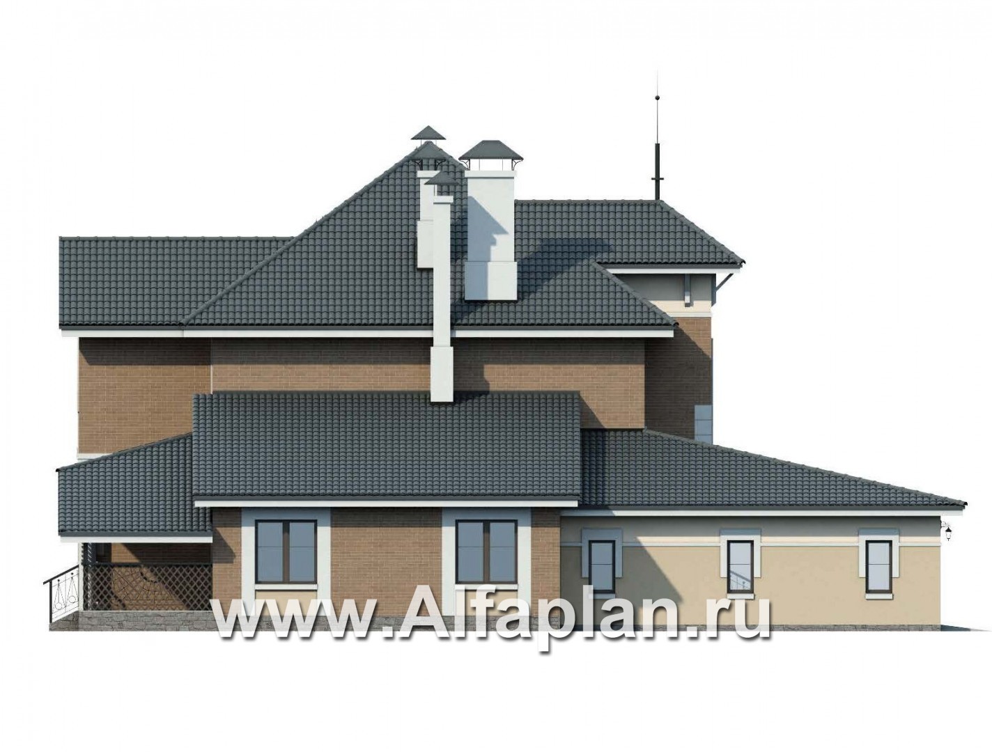 Проекты домов Альфаплан - 137B-S+288B-S - изображение фасада №3