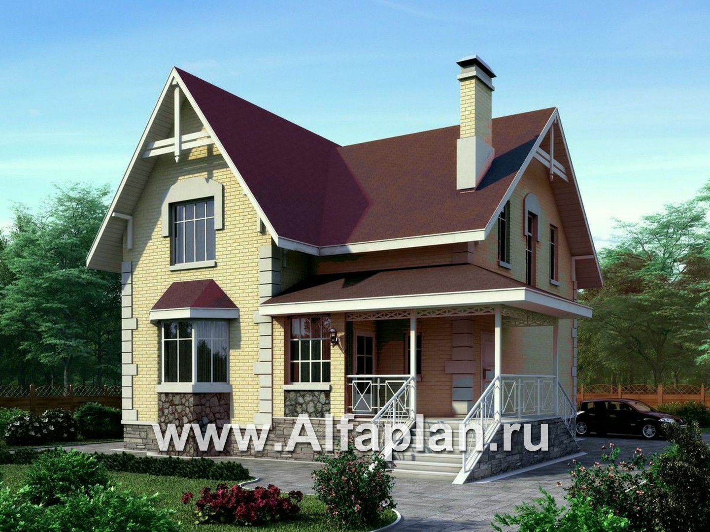 Проекты домов Альфаплан - «Ретростилиса» - проект экономичного дома для небольшого участка - дополнительное изображение №1