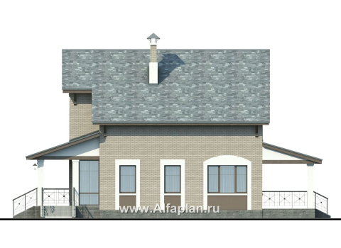 Проекты домов Альфаплан - «Белая ночь»- дом с компактным и комфортным планом - превью фасада №2