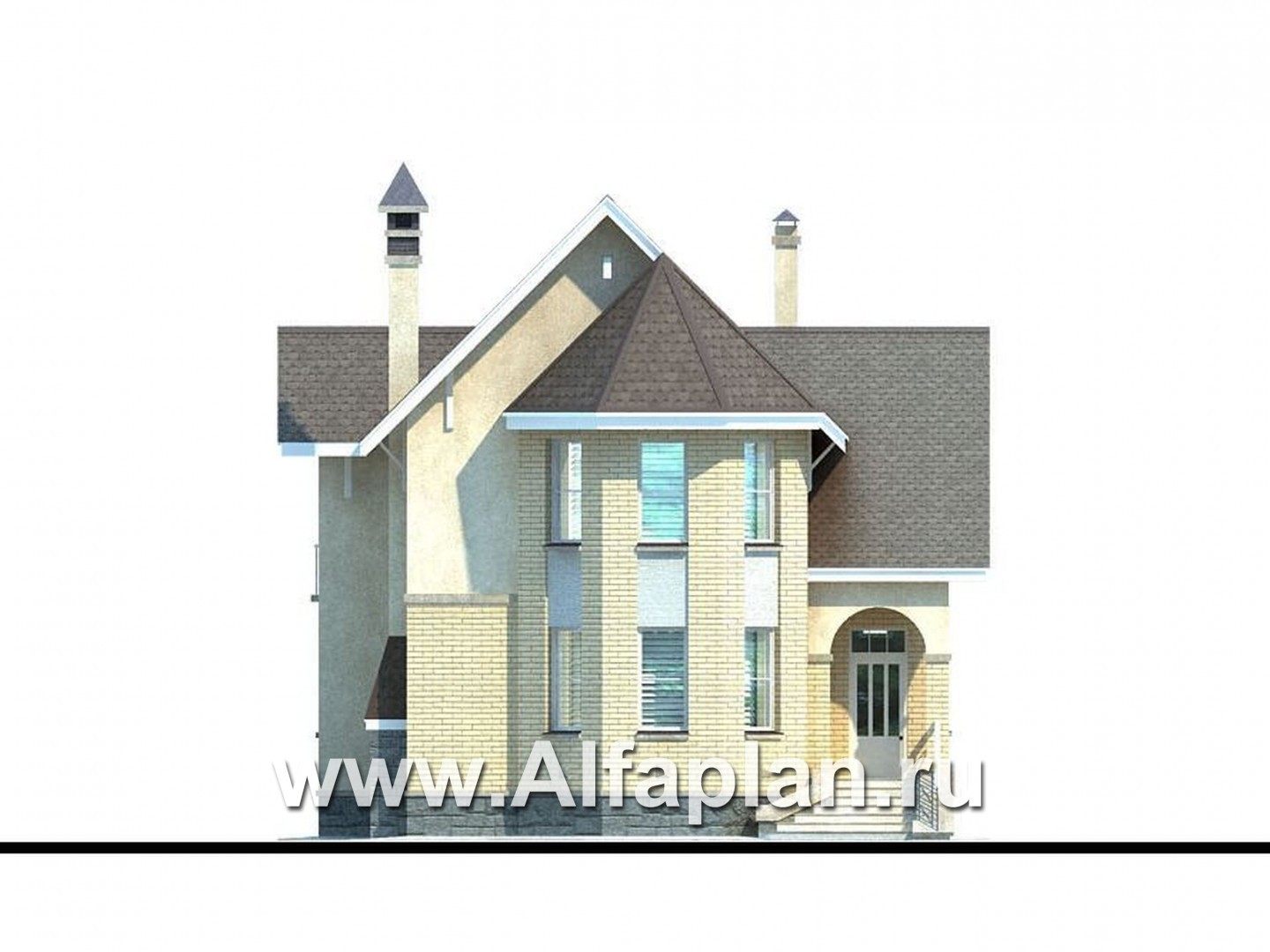 Проекты домов Альфаплан - «Фортуна» - экономичный и компактный загородный дом - изображение фасада №1