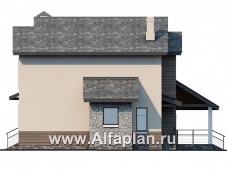 Проекты домов Альфаплан - Современный кирпичный дом «Прагма» - превью фасада №2