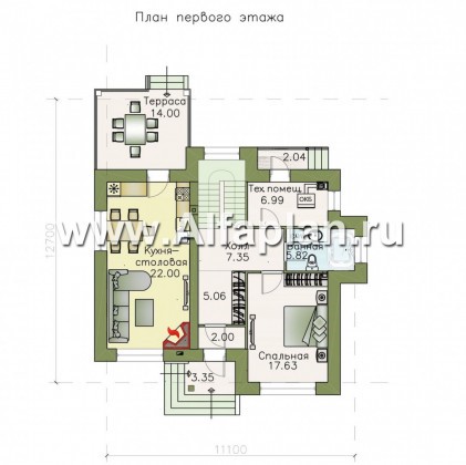 Проекты домов Альфаплан - Современный кирпичный дом «Прагма» - превью плана проекта №1
