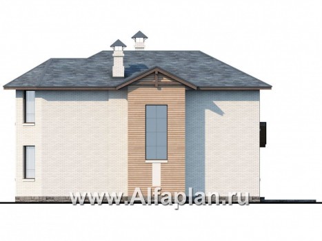 Проекты домов Альфаплан - «Безоблачный край» - двуxэтажный коттедж с эркером - превью фасада №2
