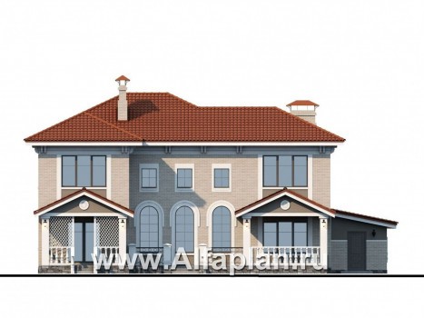Проекты домов Альфаплан - «Палането» - особняк на самый взыскательный вкус - превью фасада №4