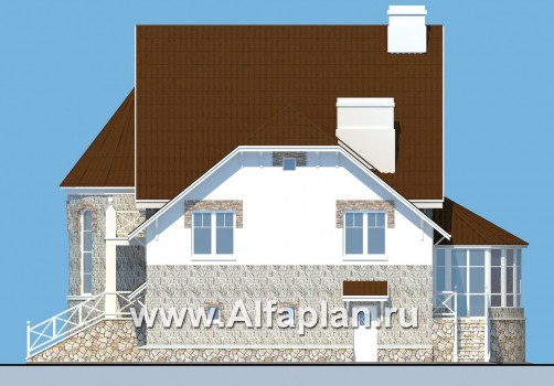 Проекты домов Альфаплан - «Квентин Дорвард» - коттедж с романтическим характером - превью фасада №2