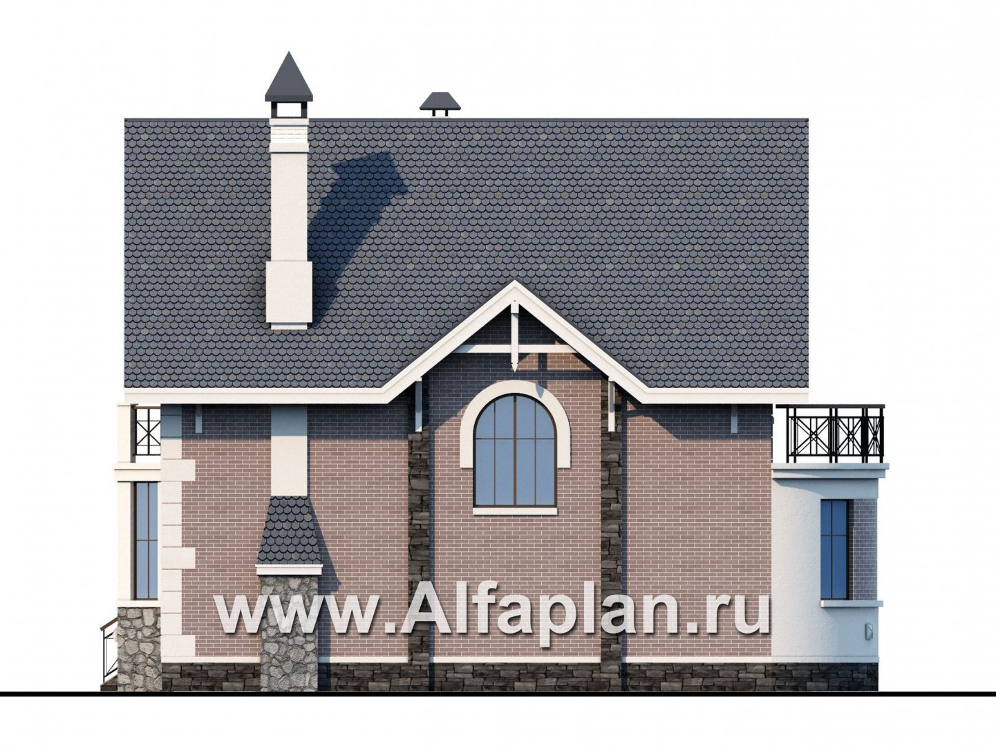 Проекты домов Альфаплан - «Стелла» - компактный дом с гаражом для маленького участка - изображение фасада №2